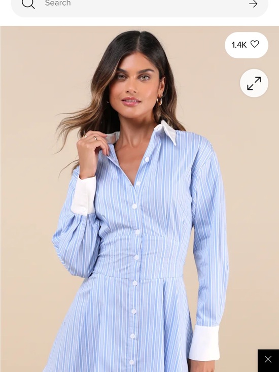 Lulus Dresses & Skirts - Lulu's Light Blue and White Striped Shirt Dress